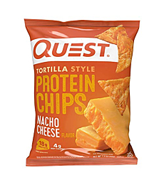 Quest Nutrition Tortilla Style Protein Chips, Low Carb, Nacho Cheese 1.1 Ounce (Pack of 12)
