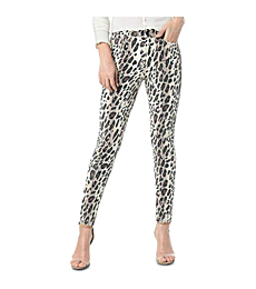Joe's Jeans Women's Charlie HIGH Rise Leopard Skinny Ankle Jean, Hybrid Tan, 26