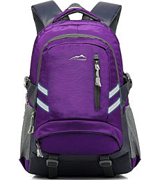 Backpack Bookbag for School College Laptop Travel Student ,Fit Laptop Up to 15.6 inch Multi Compartment with USB Charging Port Anti theft, Gift for Men Women (Purple)