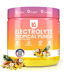 Keppi Keto Electrolytes Powder No Sugar | 0g Carbs | Made in USA | Advanced Hydration, Performance & Recovery | Delicious Tropical Electrolyte Powder | Mixes Easily No Clumps