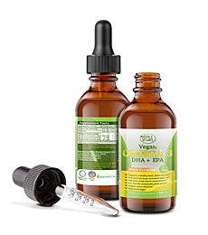 Potent & Organic Vegan Omega 3 Liquid Supplement: Better Than Fish Oil! Plant Based Water Extracted Algae Oil- DHA EPA DPA Fatty Acids- Non GMO- Supports Immune, Heart, Brain & Joint Health-60 Doses