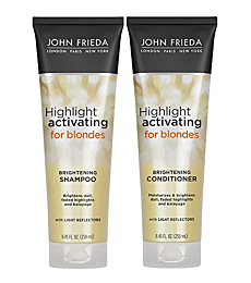 John Frieda Sheer Blonde Highlight Activating Enhancing, DUO set Shampoo + Conditioner (for Lighter Blondes), 8.45 Ounce, 1 each