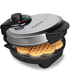 Heart Waffle Maker - Non-Stick, Electric Waffle Griddle Iron with Adjustable Browning Control - 5 Heart-Shaped Waffles, Great Gift