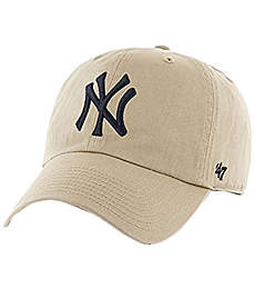 MLB New York Yankees Men's '47 Brand Clean Up Cap, Khaki, One-Size