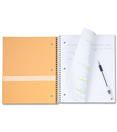 Five Star Spiral Notebook + Study App, 5 Subject, College Ruled Paper, 11" x 8-1/2", 200 Sheets, Black, 1 Count (72081)