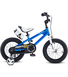 RoyalBaby Kids Bike Boys Girls Freestyle BMX Bicycle with Training Wheels Gifts for Children Bikes 12 Inch Blue