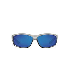 Costa Del Mar Men's Saltbreak Polarized Rectangular Sunglasses, Silver/Grey Blue Mirrored Polarized-580G, 65 mm