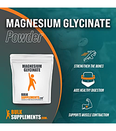 BulkSupplements.com Magnesium Glycinate Powder - Magnesium Supplement - Glycine Supplements - Magnesium Supplement for Women - High Absorption Magnesium - Mag Glycinate (250 Grams - 8.8 oz)