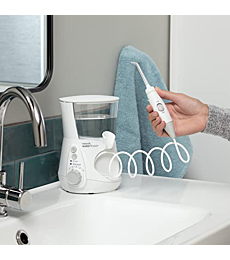 Waterpik Aquarius Water Flosser Professional For Teeth, Gums, Braces, Dental Care, Electric Power With 10 Settings, 7 Tips For Multiple Users And Needs, ADA Accepted, White WP-660