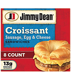 Jimmy Dean Sausage, Egg and Cheese Croissant Breakfast Sandwich, 8 Count (Frozen)
