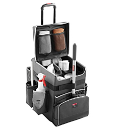Rubbermaid Commercial Products-1902465 , Executive Quick Carts Mobile/Travel Office Cart for Housekeeper, Sales Rep, Medical Professionals, Home Healthcare, Teachers - Large, Dark Gray