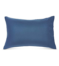 Amazon Basics 7-Piece Lightweight Microfiber Bed-In-A-Bag Comforter Bedding Set - Full/Queen, Royal Blue Calvin Stripe