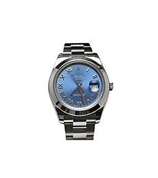 Rolex Datejust II 41 Blue Azzurro Roman Dial Steel Mens Watch 116300