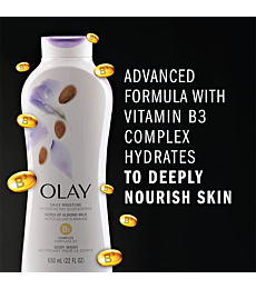 Body Wash for Women by Olay, Daily Moisture with Almond Milk Body Wash, 22 oz, (4 Count)