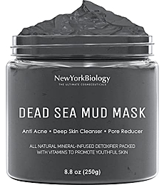 New York Biology Dead Sea Mud Mask for Face and Body - Spa Quality Pore Reducer for Acne, Blackheads and Oily Skin, Natural Skincare for Women, Men - Tightens Skin for A Healthier Complexion - 8.8 oz