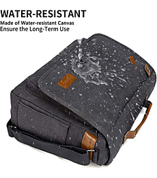 Estarer Computer Messenger bag Water-resistance Canvas Shoulder Bag 15.6 Inch Laptop for Travel Work, Grey