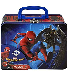 Spiderman Homecoming 48pc Puzzle Inside Lunch Tin Box, 7.5" X 6" X 3", Red, Blue & Multi