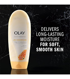 Body Wash by Olay, Moisture Ribbons Plus Shea + Manuka Honey Body Wash, 18 fl oz (Pack of 4)