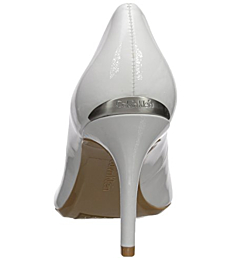 Calvin Klein Women's Gayle Pump, Platinum White Patent, 9.5 Medium US