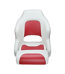 Seamander Captain Bucket Seat Boat Seat ,Filp Up Boat Seat (SC1-White/Red)
