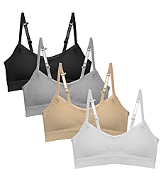 Popular Girls Training Bra Pack – Crop Cami Training Bras for Girls. Seamless Bra Removable Padding Basics XL