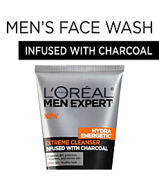 L'Oreal Men Expert Hydra Energetic Facial Cleanser with Charcoal for Daily Face Washing, Mens Face Wash, Beard and Skincare for Men, 2 ct.