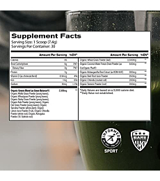 Bare Performance Nutrition, Strong Greens Superfood Powder, Antioxidants, Non-GMO, Gluten Free and No Artificial Sweeteners, Wheat Grass, Coconut Water, Turmeric and Monk Fruit (30 Servings, Lemon)
