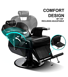 ARTIST HAND Black All Purpose Hydraulic Recline Barber Chair Salon Beauty Spa Shampoo Styling Chair for Beauty Shop …
