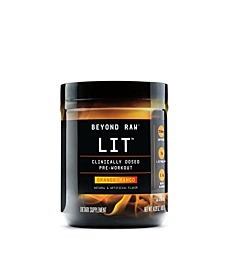 BEYOND RAW LIT | Clinically Dosed Pre-Workout Powder | Contains Caffeine, L-Citruline, and Beta-Alanine, Nitrix Oxide and Preworkout Supplement | Gummy Worm | 60 Servings