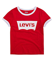 Levi's Girls' Toddler Classic Batwing T-Shirt, Red Ringer, 2T
