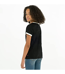 Levi's Girls Classic Batwing T-Shirt, Black Ringer, 2T