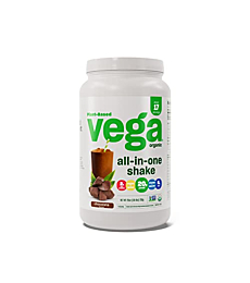 Vega Organic All-in-One Vegan Protein Powder Chocolate (17 Servings) Superfood Ingredients, Vitamins for Immunity Support, Keto Friendly, Pea Protein for Women & Men, 1.6 lbs (Packaging May Vary)