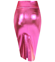 Womens Pencil Skirt for Office Wear KSK43584X 3823 Pink 1X