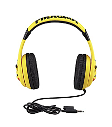 Pokemon Pikachu Kids Headphones, Adjustable Headband, Stereo Sound, 3.5Mm Jack, Wired Headphones for Kids, Tangle-Free, Volume Control, Children's Headphones On Ear for School Home, Travel