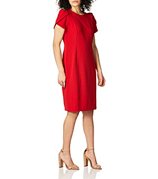 Calvin Klein Women's Essential Sleeveless Sheath, Red 2, 6