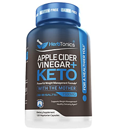 Herbtonics Apple Cider Vinegar Capsules with The Mother Plus Keto BHB - for Women & Men - Energy & Focus - 240 Vegan Pills (Pack of 2)