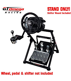 GT Omega Apex Racing Wheel Stand for Logitech Fanatec Clubsport Thrustmaster Gaming Steering Wheel Pedal & Shifter Mount, TX T500 T300 G29 G920 PS4 Xbox Foldable Tilt-Adjustable for Racing Control