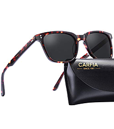 Carfia Polarized Men's Sunglasses UV400 Protection for Driving Fishing Hiking Golf Outdoor Sport Glasses