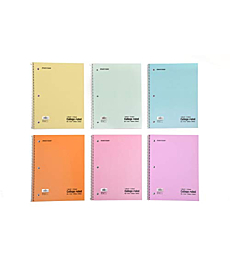 Mintra Office Spiral Notebooks Mintra Office Spiral Notebooks - Pastel, College Ruled, 6 Pack, For School, Office, Business, Professional,70 Sheets