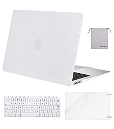 MOSISO Compatible with MacBook Air 13 inch Case 2022, 2021-2018 Release A2337 M1 A2179 A1932 Retina Display Touch ID, Plastic Hard Shell&Keyboard Cover&Screen Protector&Storage Bag, Airy Blue