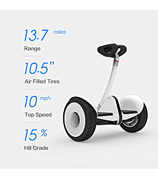 Segway Ninebot S Smart Self-Balancing Electric Scooter with LED light, Portable and Powerful, White