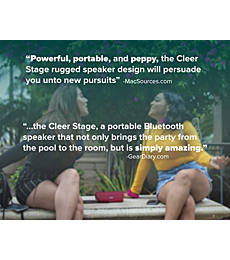 Cleer Audio Stage Smart Bluetooth Speaker - IPX7 Waterproof, Built-in Alexa, Stereo Pairing Capabilities, with Digital Amplifier, Dual 48mm Drivers, and Passive Radiators for Powerful Music and Sound