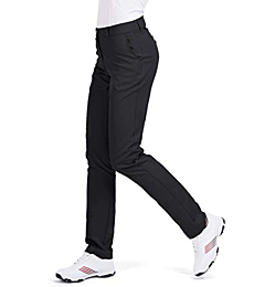 Women's Golf Pants Stretch Straight Lightweight Breathable Twill Work Chino Ladies Pants Size 8 Black