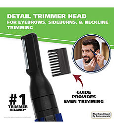 Wahl Lithium Two-In-One Pen Detail Trimmer for Nose, Ear, Neckline, Eyebrow, & Other Detailing - Blue - By the Brand Used By Professionals - Model 5643-200