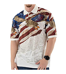 Cotton Traders American Summer TheFlagshirt Men's American Flag Patriotic Golf Shirt