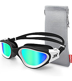 Swim Goggles, ZIONOR G1 Polarized Swimming Goggles UV Protection Leakproof Anti-fog Adjustable Strap for Adult Men Women (Polarized Mirror Gold Lens)
