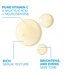 La Roche-Posay Pure Vitamin C Face Serum with Hyaluronic Acid & Salicylic Acid. Anti Aging Face Serum for Wrinkles & Uneven Skin Texture toVisibly Brighten & Smooth. Suitable for Sensitive Skin,