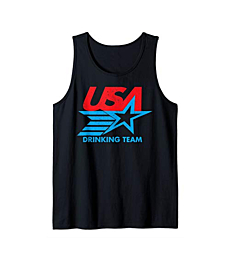 USA Drinking Team 4th of July Funny Independence Day Drunk Tank Top