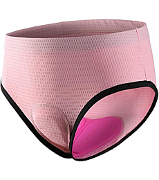 beroy Women Cycling Shorts Underwear,Ladies Bike Shorts with Padding(M Pink)