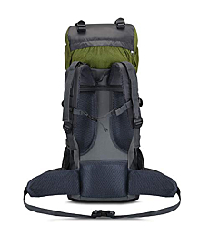 60L Internal Frame Hiking Backpack with Rain Cover,Outdoor Sport Travel Daypack for Climbing Camping Touring (Green)